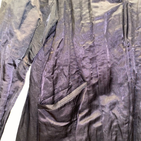 Eileen Fisher Crinkle Metallic Knee-length Coat - Picture 2 of 10